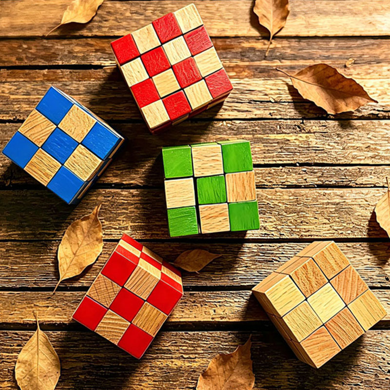 Wooden Puzzle Kids - Cubo de Serpiente Cuadrado, Rompecabezas de