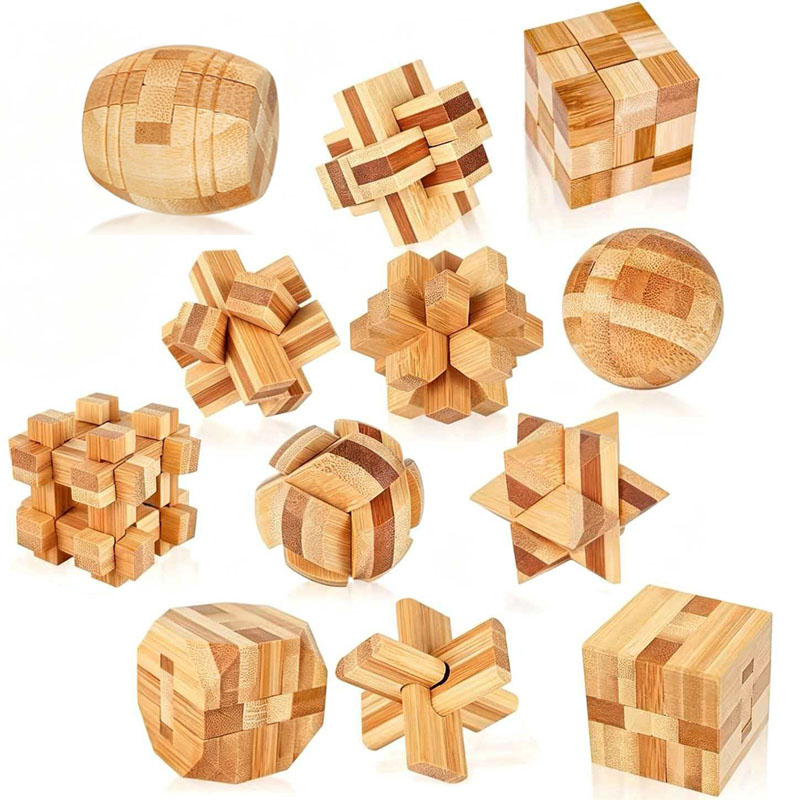 Wooden Puzzle Kids - NUEVO Rompecabezas de Bambú Lu Ban