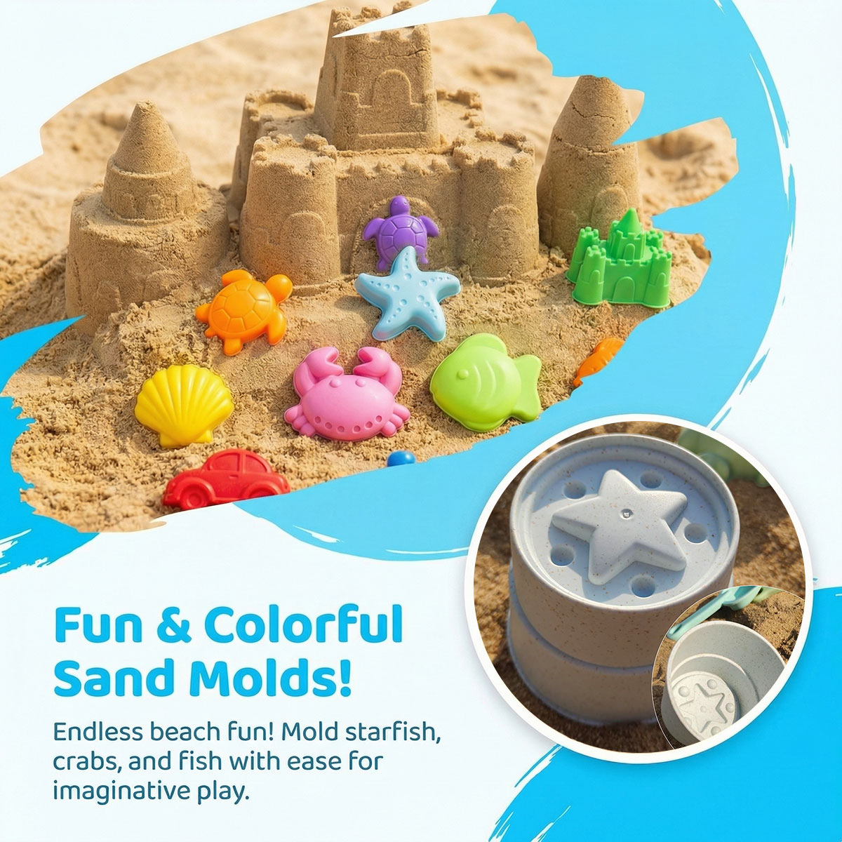 Juego de moldes de playa creat - Kinetic Sand Mold reseña y precio