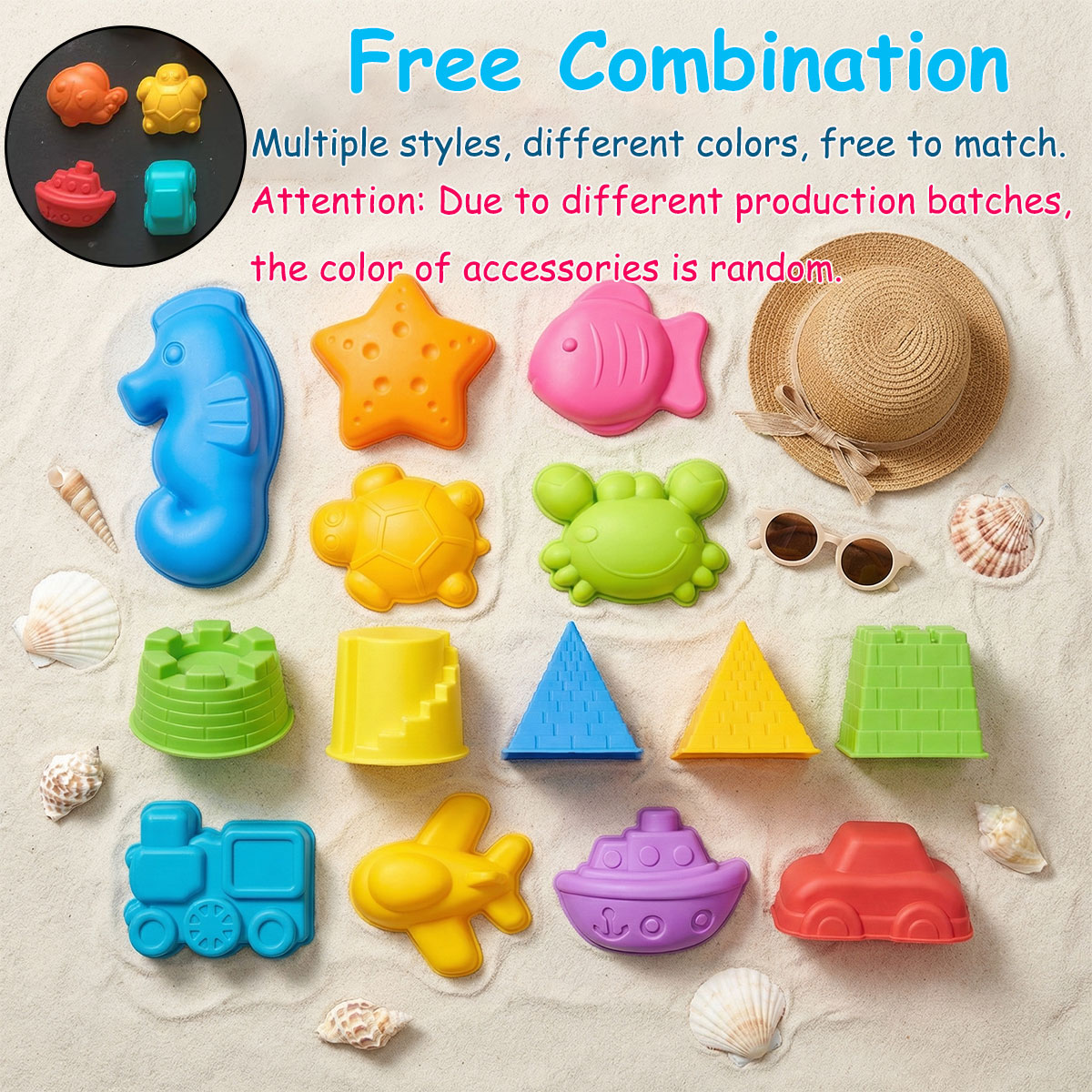 Juego de moldes de playa creat - Kinetic Sand Mold reseña y precio
