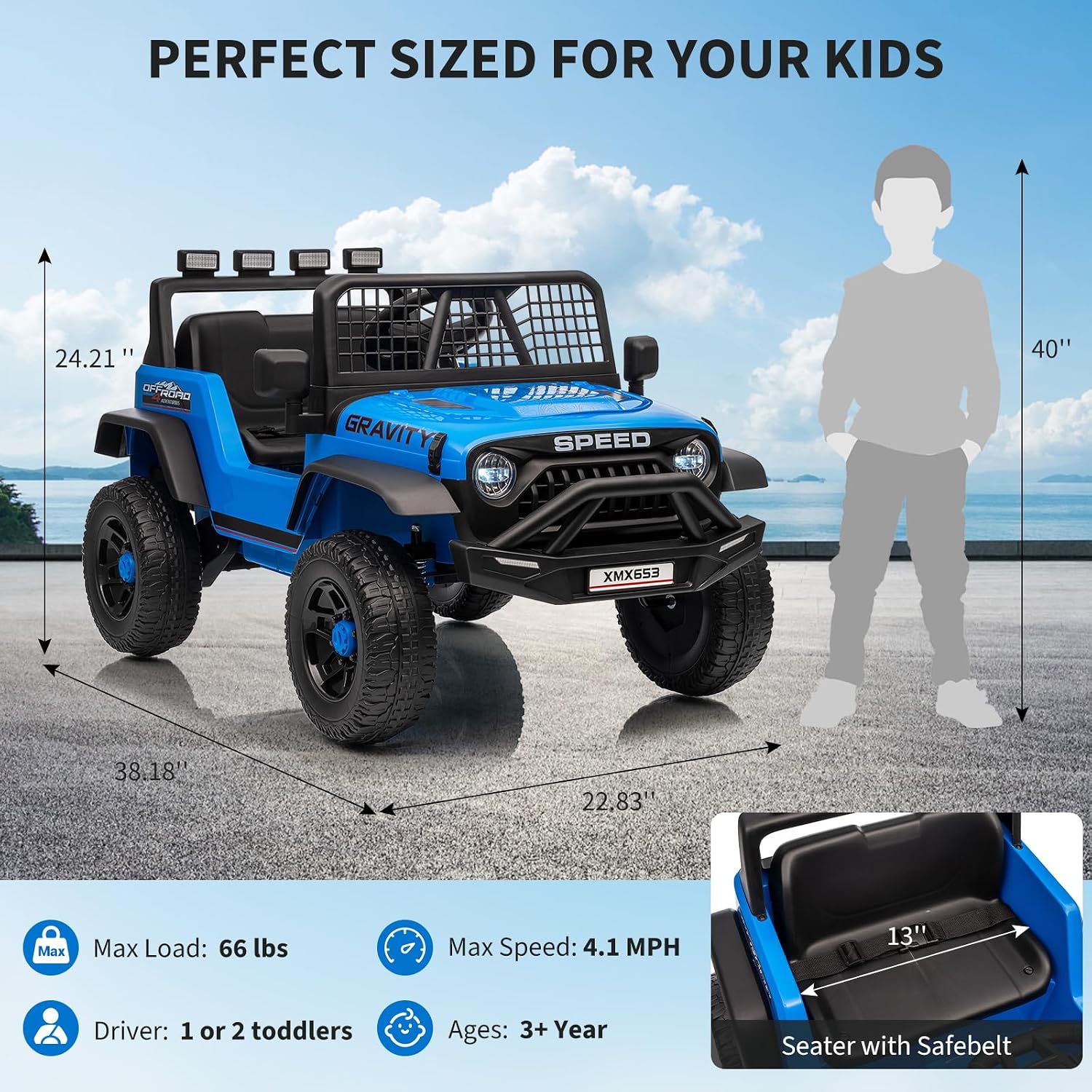 Jeep Eléctrico Monoplaza para  - Kids Toys Jeep reseña y precio