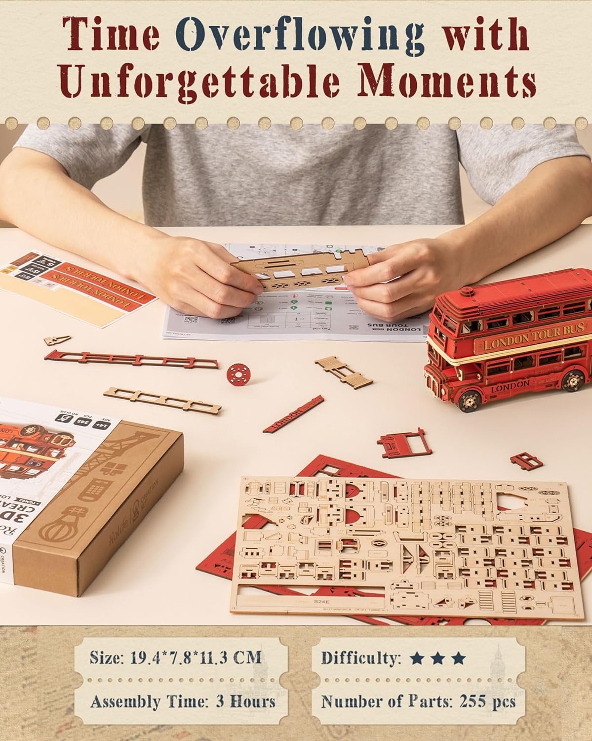 Robotime London Tour Bus, Romp - Kids Toys London reseña y precio